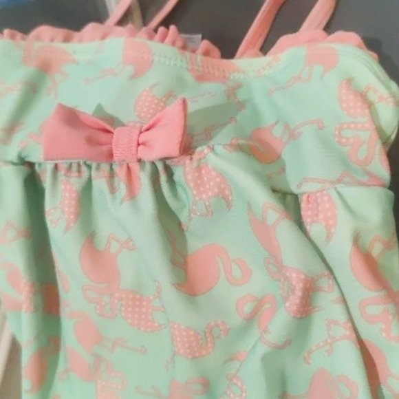 Swimsuit girls 6 to 9 months infant flamingos sea foam Lilly Pulitzer baby swim - Picture 1 of 7
